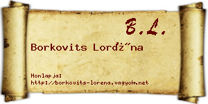 Borkovits Loréna névjegykártya